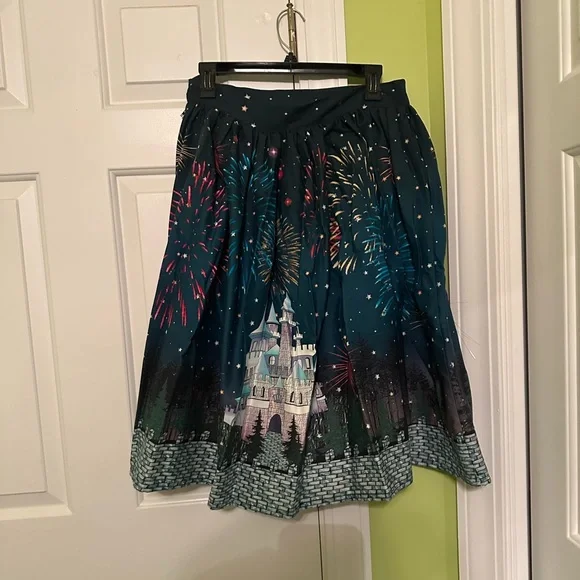 NWOT Unique Vintage Magic Fireworks Show High Waisted Swing Skirt Size Large - Picture 6 of 12